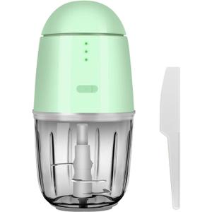 Mini Food Processor - Cordless Food Processor & Portable Small Food Chopper for Meat Vegetables Fruit Salad Onion Garlic, Kitchen 1.3Cup, 300ml, 150 Watts,Glass Container Dishwasher Safe