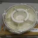 Divided Serving Tray with Lid, Removable 5 Compartment Fruit Storage Containers for Fridge, Divided Snack Veggie Fruit Tray with Lid, Platter Tray for Parties (Round)