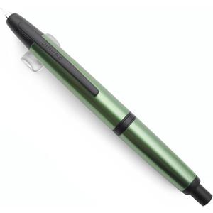 JINHAO 10 Press Fountain Pen, Retractable Metal Pen with Ink Converter (F Nib 0.5mm, Light Pine Green - Black Clip)