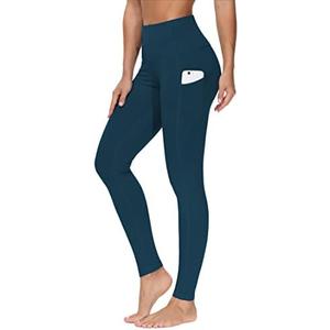 THE GYM PEOPLE Thick High Waist Yoga Pants with Pockets, Tummy Control Workout Running Yoga Leggings for Women M/L