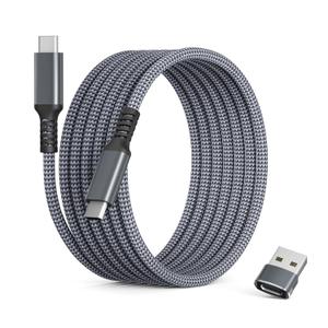 Basesailor iPhone 16 15 Pro Max Charger Cable 10FT,100W USB C to Type C Cable with USB Adapter,Fast Car Charging Power Cord for iPad 10th Air 4th 5th Mini 7th 6th Generation,Samsung Galaxy S25 S24 S23 (Grey)