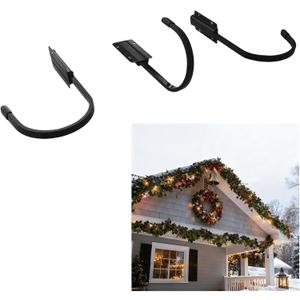 3PCS Christmas Garland Hanger for Front Door, Outside Door Garland Hanger, Outdoor Heavy-Duty Metal Hook for Garland, Hanging Wreath Holder for Door Frame Decorations