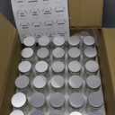 Tebery 30 Pack Round Spice Bottles Jars with Silver Lids, 3oz Empty Glass Spice Containers Shakers Complete Organizer Set Includes Shaker Lids, Wide Funnel, Labels and Cleaning Brush