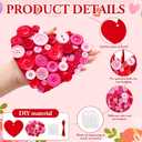Whaline 12 Sets Button Valentines Ornament Kit Pink Heart Button Craft Hanging Decorations for DIY Home Activities Wedding Anniversary Party Favors Supplies