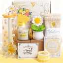 Birthday Gifts for Women, Teen Girls, Her, Unique Happy Birthday Gift Baskets for Best Friend Sister Daughter, Women Christmas Gifts Box for Girls Wife Girlfriends, 14pcs Cute Daisy Gift Set(Yellow)