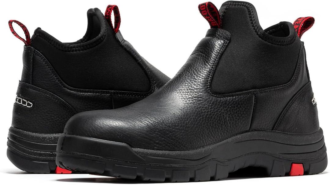 ROCKROOSTER Bakken Men's Black 6 inch Chelsea Boots, EH Rated Waterproof Slip-on Work Boots AK303-Soft Toe, AK323-Steel Toe, CP323-Comp Toe (9 Wide) ROCKROOSTER Bakken Men's Black 6 inch Chelsea Boots, EH Rated Waterproof Slip-on Work Boots AK303-Soft Toe, AK323-Steel Toe, CP323-Comp Toe (9 Wide)