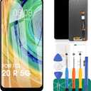 for TCL 20 R 5G / 20R 5G T767H LCD Display for TCL 20 XE/20XE 5087Z Screen Replacement Touch Digitizer Repair Parts Kits (Black,Without Frame)