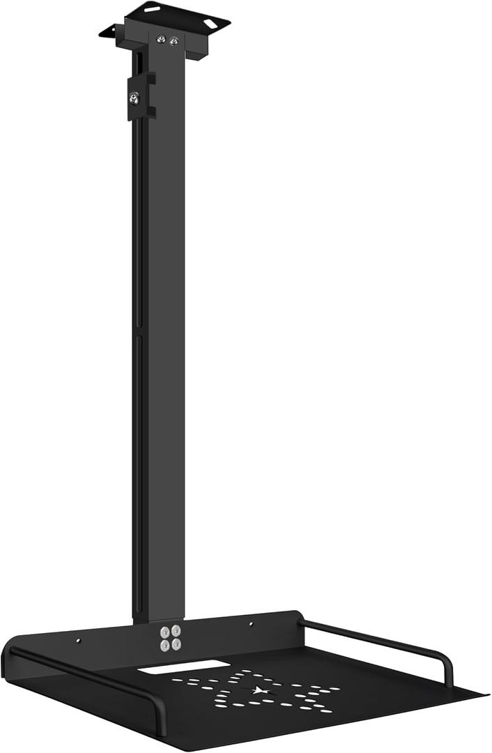 2-Be-Best Projector Ceiling Mount with Tray, 21 IN-37 in / 53.5CM-94CM Height Adjustable Projector Shelf Ceiling Tray Mount Upgraded Universal Long Black