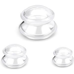 Silicone Cupping Therapy Sets, Cupping Kit for Massage Therapy,Anti Cellulite Cup, for Cellulite Reduction Joint Pain Muscle Pain (Transparent White)