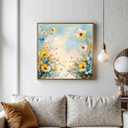 51buyoutgo 11CT Stamped Cross Stitch Kits for Adults - 12x12 in Embroidery Kit with Funny Easy Washable Flower Pattern, Pre Printed Fabric, Fit for DIY Home Decor, Mom Gifts & Stress Relief