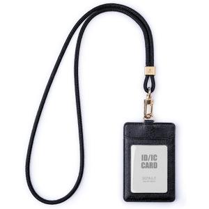 ID Badge Holder with Lanyard, Nylon ID Lanyard and Cute Card Holder, 1 Clear ID Window and 2 Card Slots, for Women (Midnight Velvet)