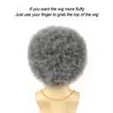 TUOFLY Grey Afro Wig for Men With Glasses Necklace Mustache and Wig Cap 70s 80s Natural Fluffy Afro Disco Costumes Wig Curly Synthetic Hair Wig for Halloween Christmas Cosplay Party