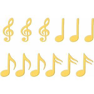 Acrylic Musical Notes Cake Topper Sets of 12 pcs Acrylic Musical Notes Cake Decorations Musical Themed Cake Topper (Black Mirror Acryl)