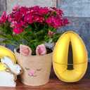 6 Pcs Jumbo Golden Easter Eggs Easter Basket Stuffers Fillers Jumbo Metallic Gold Easter Eggs for Easter DIY Craft Ornaments
