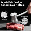 304 Stainless Steel Meat Tenderizer Mallet, Dual Side Meat Hammer Chicken Pounder, Heavy Duty Meat Beater for Steak and Beef, Meat Pounder Kitchen Cooking Mallet Dishwasher Safe