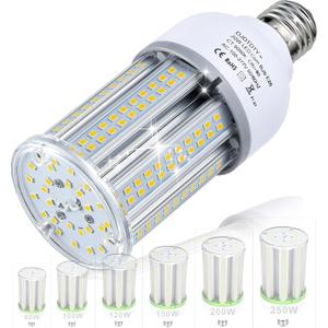 300W Equivalent LED Corn Light Bulb 5000 Lumen 5000K 30W Large Area Cool Daylight White E26/E27 Medium Base for Outdoor Indoor Garage Warehouse Factory Workshop Street Backyard (30 Watts 1Pack)