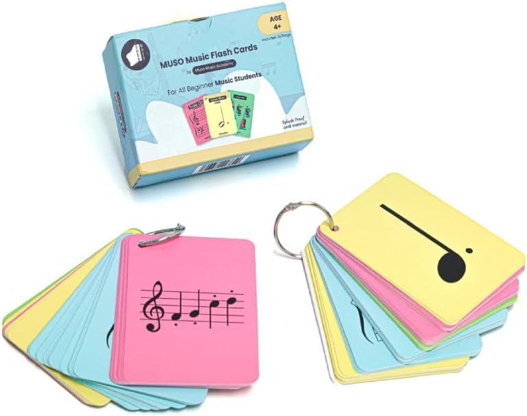 MUSO Music Flash Cards for Beginner Music Students, Improve Sightreading & Musical Terminalogy for Piano Kids & Adults (Solfge)