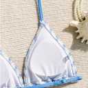 Girl's Tie Dye Smocked 2 Piece Swimwear Sets Backless Cute Bikini (Blue, S)