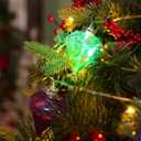 Amooca Christmas Balls Ornaments Hanging Garland Decorations with LED Lights 20pc 12.2ft for Window Wall Stair Railing Xmas Tree Holiday Party Home Decor with Timer Colorful Rainbow Pyramid Balls