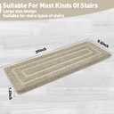 PURE ERA Bullnose Carpet Stair Treads Set Tape Free Non-Slip Indoor Stair Protectors Pet Friendly Rugs 9.5" x 30"(14 Pieces,Cream Gray Rectangular)