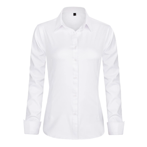 J.VER Womens Dress Shirts Long Sleeve Button Down Shirts Wrinkle-Free Solid Work Blouse, L