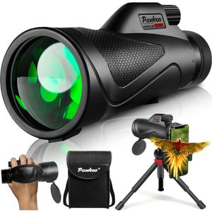 12x60 Monocular Telescope High Powered with Smartphone Adapter Tripod and Portable Bag, Larger Vision Monoculars for Adults with BAK4 Prism & FMC Lens, Suitable for Bird Watching Hiking Travel