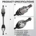 NEW Front CV Axle Shaft Assembly fits for Toyota Camry 2012 2013 & 2016 2017 2.5L 2.5 (GAS Only, NOT for Hybrid Model), Left & Right Front, Driver and Passenger side, 2-Pack, for 66-5410, 66-5294