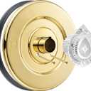 Enhon Tub and Shower Trim Kit, Shower Trim Compatible with Moen Chateau T470 Single Handle Tub/Shower Standard Valve, Escutcheon Screws Tube and Handle(1 Pack,Polished Brass)