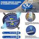 MEKOH Pressure Washer Surface Cleaner 20'', 4500PSI Power Washer Surface Cleaner Attachment with Wheels, Pressure Washer Accessory for Driveway Sidewalk Curb Deck Patio Cleaning, 3/8'' Quick-Connect