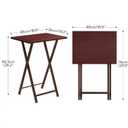 HOOBRO Folding TV Tray Tables, Set of 2 Side Table for Small Space, Industrial Snack Tables for Eating at Couch, Stable Metal Frame, Easy Assembly, Space Saving, Brown BR25BZ01, 18.9"l X 14.2"w X 26.2"h
