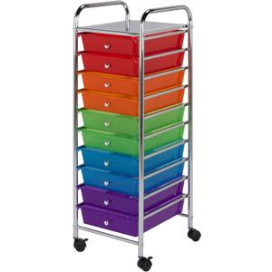 Honey-Can-Do CRT-02214 Rolling Office Organizer, 10-Drawer,Multicolored