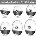 Universal Pot Lid Organizer for Cabinet - Upgraded Patented Niceyos 3 Pack Inside Cabinet Door Wall Mount Pan Top Storage Organizer Rack Holder for Kitchen, Fits 6" to 13" (Black)