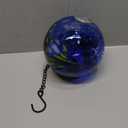 VCUTEKA Solar Hanging Lanterns Outdoor Decoration, Glass Solar Lights with Hook Up, Solar Garden Gazing Ball Light for Yard, Tree and Patio Decor, Blue