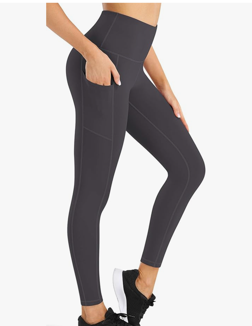 Fengbay High Waist Yoga Pants, Pocket Yoga Pants Tummy Control Workout Running 4 Way Stretch Yoga Leggings M