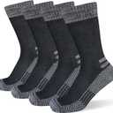 Men's Crew Work Boot Socks, Thick Cushioned Moisture Wicking Hiking Sock 4 Pairs (12-15)