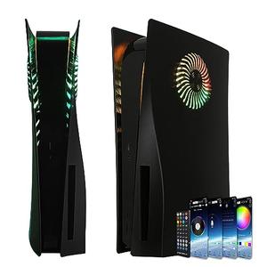 Faceplate with RGB Light Strip for PS5 and Dust Filter for Cooling Vents DOBEWINGDELOU 400+ Effects LED Light Ring Console Cover for Disc Edition DIY Decoration Kit Accessories Black