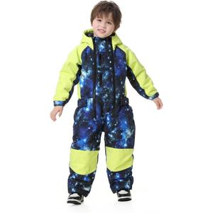 Kids Girls Boys One Pieces Snowsuits Ski Suits Jumpsuits Snowboard Outdoor Winter Waterproof Jackets (4T, Nebula)