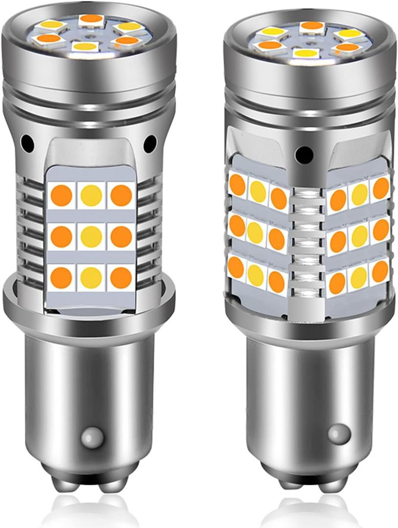1157 Led Bulbs Error Free Canbus Ready Anti Hyper Flash 42LEDs Built in Resistor Amber Turning Signal Light White Side Light BAY15D 1157 2057 2357 7528 1157A Led Bulb for Car (White Amber 1157)