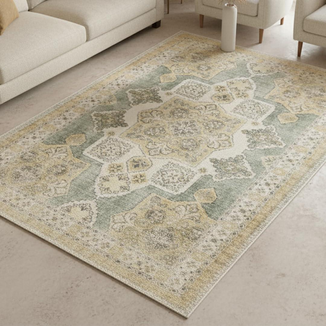 Muddy Mat® Monarch 8ft x 10ft Washable Muddy Carpet for Living Room, Bedroom & Dining Room – Modern Soft Low Pile Non Slip Carpet – Pet Friendly Waterproof Foldable Area Rugs for Home