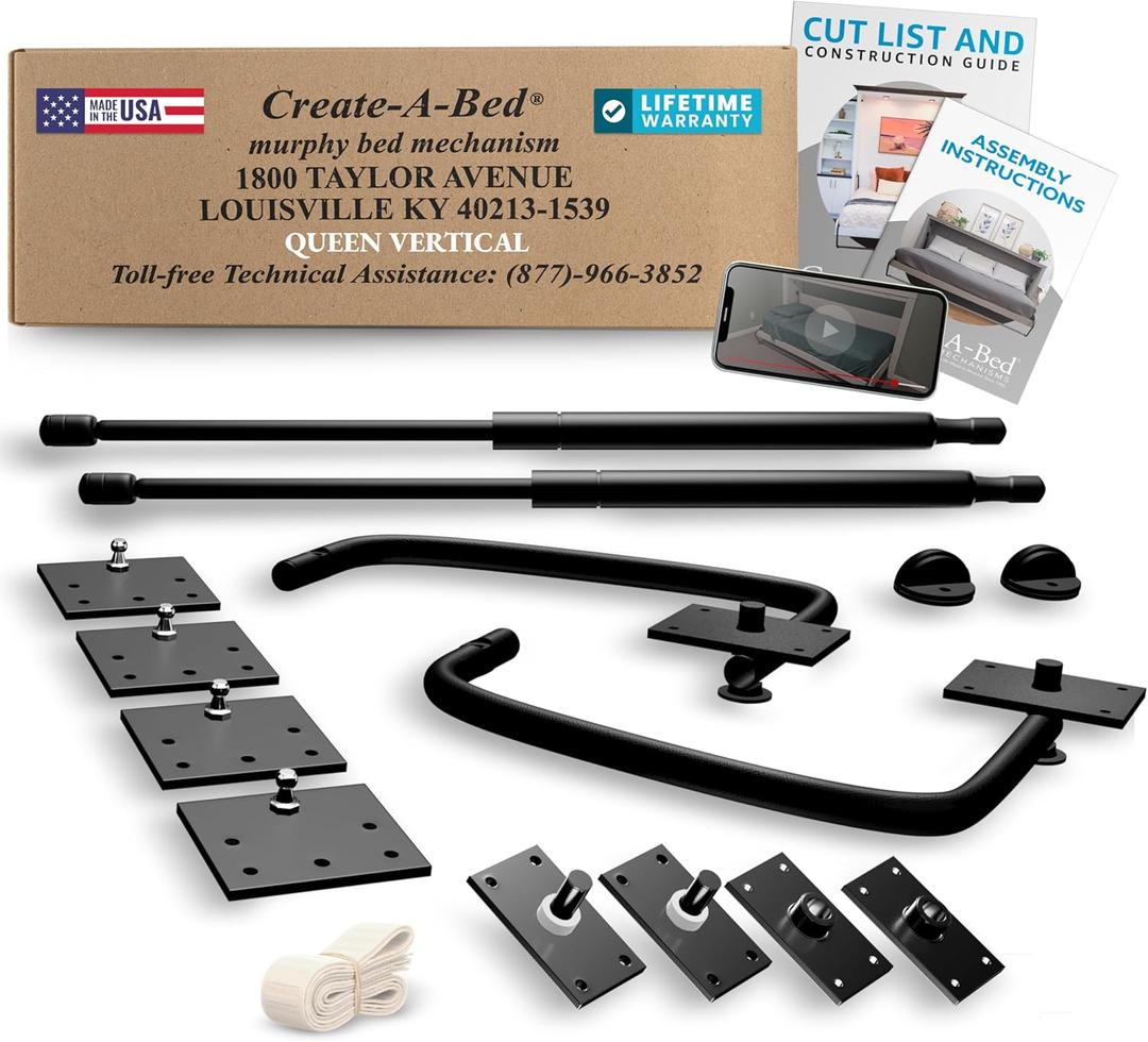 Create-A-Bed Queen Size Deluxe Murphy Bed Kit, Vertical
