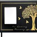 9.8"L x 7.8" H x 0.5" Funeral Guest Book For Memorial , A guest Book for Funeral with Gold Engraving - Memorial Guest Book Space for Name , Contact/Address Memory & Thoughts Memorial Service Registry