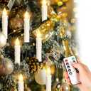 Brightever 30 PCS Flameless LED Taper Candles Battery Operated, Christmas Tree Candles Clip-on with Remote - 4 Modes & Timer, Waterproof, Dimmable Flicker Candle for Home Holiday Party Wedding Decor
