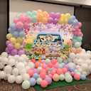 Spring Easter Backdrop Happy Easter Eggs Blue Car Floral Garden Photography Background Kids Children Baby Shower Birthday Home Party Decorations (7x5FT)