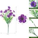Ivydale Artificial Flowers for Outdoor 24 Bundles Fake Mums with Eucalyptus Leaves UV Resistant Silk Faux Daisy Flower Plant for Outside Home Porch Patio Window Box, 6 Color Mixed