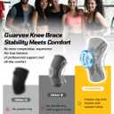 GUARVEX Knee Compression Sleeve, Knee Brace for Men & Women, Knee Support for Running, Basketball, Workout, Gym, Hiking, Sports, Gray, Medium