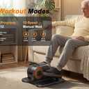 Under Desk Elliptical Machine, Quiet Seated Leg Exerciser for Home Office, Adults and Seniors, Remote Control, 12 Speeds, 3 Auto Modes, Forward/Reverse, Fully Assembled, Gray