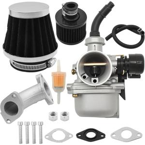Carburetor Carb Air Filter Adapter Kit (Black), Replacement for Coleman Mini Bike CT100U CC100X 98cc Gasoline Engine Replacement for Massimo Mini Bike MB100