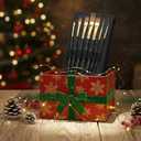 MyArtscape Miniature Paint Brushes with Holder, Set of 12 for Detail & Fine Point Painting - use with Acrylic, Watercolor, Oil, Gouache - for Pinstriping & Lettering - Art Supplies