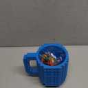 DAYMOO Build-on Brick Mug Set with 3 Random Packs of 2-in-1 Bricks, Cool Coffee Mugs for Kids, Creative Novelty Funny Coffee Mug Cup Gift for Kids Men Dad Adults Women Xmas Christmas - Blue