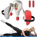 Thigh Master 0-77 lbs Adjustable Resistance with Fixed Leg Straps and Handle, Pelvic Hip Kegel Trainer Strength Exercise Equipment, Buttock Legs Workout Pilates Legs Workout Home Gym (Grey)